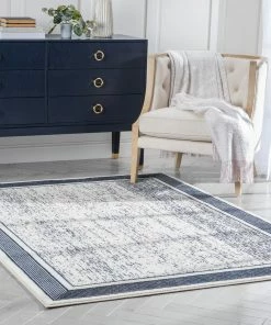 Well Woven Filippa Vintage Border Pattern Blue Glam Rug Global