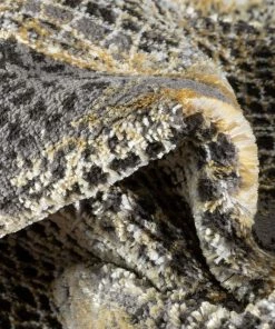 Well Woven Gillian Modern Abstract Yellow Glam Rug Vintage