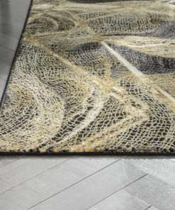Well Woven Gillian Modern Abstract Yellow Glam Rug Vintage