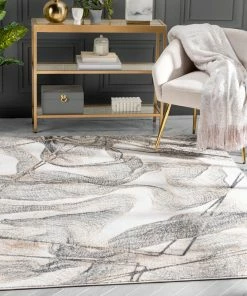 Well Woven Global Gillian Vintage Modern Abstract Ivory Glam Rug