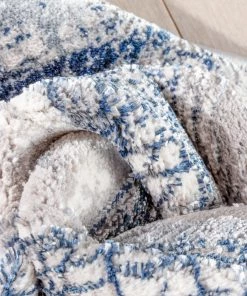 Well Woven Gillian Vintage Modern Abstract Blue Glam Rug