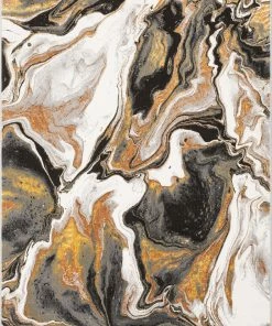 Well Woven Fay Modern Abstract Yellow Glam Rug