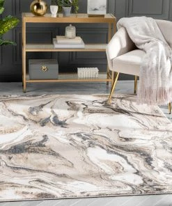 Well Woven Fay Modern Abstract Ivory Glam Rug Global