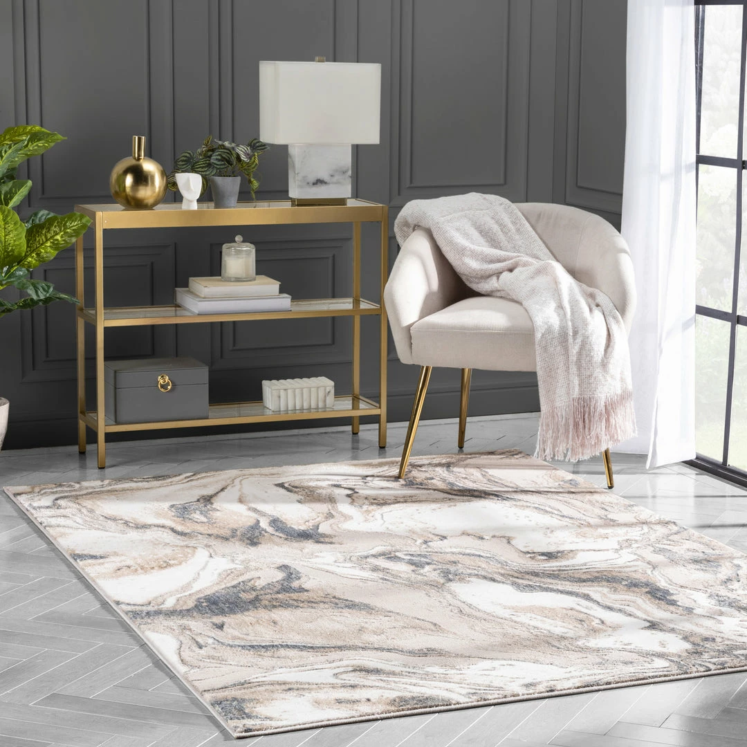 Well Woven Fay Modern Abstract Ivory Glam Rug Global 7 Well Woven Fay Modern Abstract Ivory Glam Rug Global