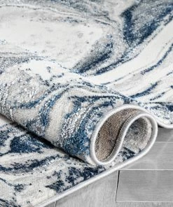 Well Woven Fay Modern Abstract Blue Glam Rug