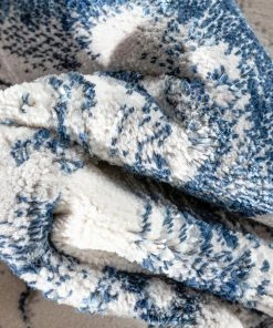 Well Woven Fay Modern Abstract Blue Glam Rug