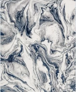 Well Woven Fay Modern Abstract Blue Glam Rug