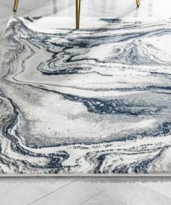 Well Woven Fay Modern Abstract Blue Glam Rug