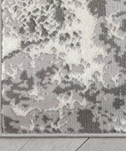 Well Woven Allegra Modern Abstract Blue Glam Rug Vintage