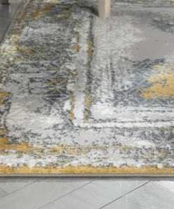 Well Woven Global Isolde Vintage Abstract Border Yellow Glam Rug