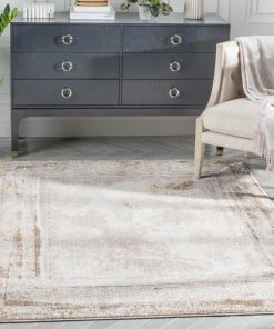 Well Woven Isolde Vintage Abstract Border Ivory Glam Rug Global