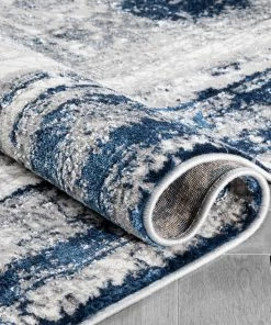 Well Woven Isolde Vintage Abstract Border Blue Glam Rug Global