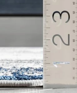 Well Woven Isolde Vintage Abstract Border Blue Glam Rug Global