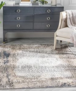 Well Woven Joelle Vintage Abstract Floral Grey Glam Rug Global