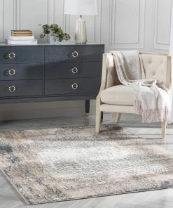 Well Woven Joelle Vintage Abstract Floral Grey Glam Rug Global