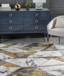 Well Woven Global Nikita Vintage Geometric Yellow Glam Rug 14 Well Woven Global Nikita Vintage Geometric Yellow Glam Rug