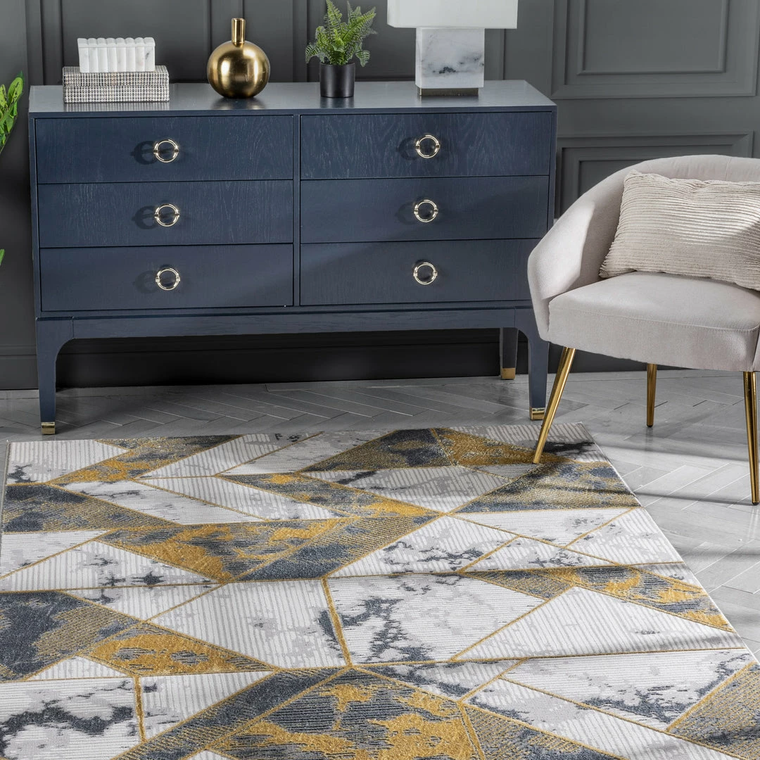 Well Woven Global Nikita Vintage Geometric Yellow Glam Rug 6 Well Woven Global Nikita Vintage Geometric Yellow Glam Rug