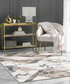 Well Woven Nikita Vintage Geometric Ivory Glam Rug Global