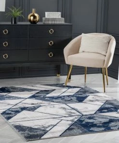 Well Woven Nikita Vintage Geometric Blue Glam Rug