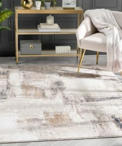 Well Woven Thalia Vintage Modern Abstract Ivory Glam Rug
