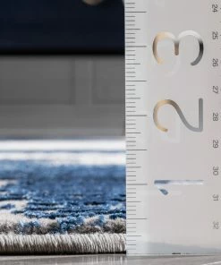 Well Woven Thalia Vintage Abstract Blue Glam Rug