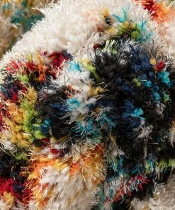 Well Woven Sariah Modern Abstract Ivory Multi Shag Rug