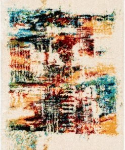 Well Woven Sariah Modern Abstract Ivory Multi Shag Rug