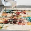 Well Woven Sariah Modern Abstract Ivory Multi Shag Rug