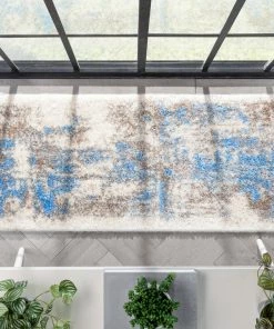 Well Woven Geometric Sariah Modern Abstract Ivory Blue Shag Rug 21 Well Woven Geometric Sariah Modern Abstract Ivory Blue Shag Rug