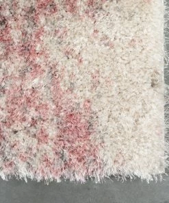 Well Woven Sariah Modern Abstract Ivory Blush Shag Rug