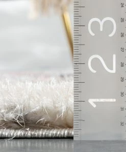 Well Woven Sariah Modern Abstract Ivory Blush Shag Rug