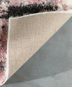 Well Woven Sariah Modern Abstract Ivory Blush Shag Rug