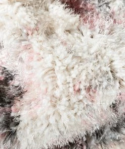 Well Woven Sariah Modern Abstract Ivory Blush Shag Rug