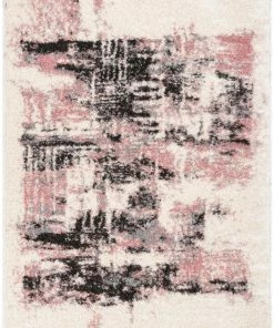 Well Woven Sariah Modern Abstract Ivory Blush Shag Rug