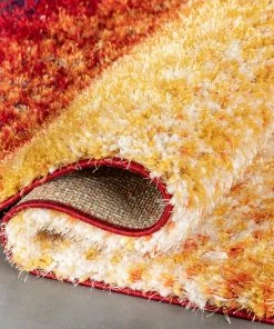 Well Woven Kynlee Modern Abstract Yellow/Gold Shag Rug