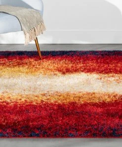 Well Woven Kynlee Modern Abstract Yellow/Gold Shag Rug