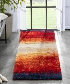 Well Woven Kynlee Modern Abstract Yellow/Gold Shag Rug