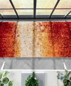 Well Woven Kynlee Modern Abstract Yellow/Gold Shag Rug