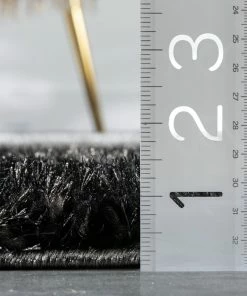 Well Woven Kynlee Modern Abstract Black Shag Rug Geometric