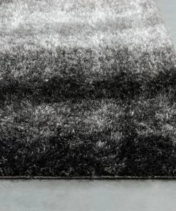 Well Woven Kynlee Modern Abstract Black Shag Rug Geometric