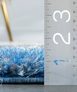 Well Woven Kynlee Modern Abstract Blue Shag Rug