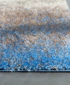 Well Woven Kynlee Modern Abstract Blue Shag Rug