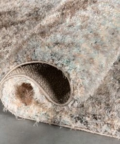 Well Woven Geometric Kynlee Modern Abstract Grey Shag Rug