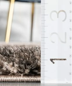 Well Woven Geometric Kynlee Modern Abstract Grey Shag Rug