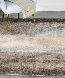 Well Woven Geometric Kynlee Modern Abstract Grey Shag Rug