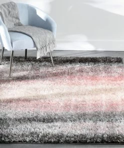 Well Woven Kynlee Modern Abstract Blush Shag Rug