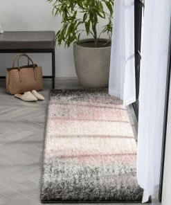 Well Woven Kynlee Modern Abstract Blush Shag Rug