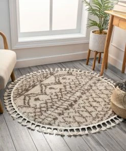 Well Woven Lyle Natural Tribal Moroccan Trellis Shag Rug Global