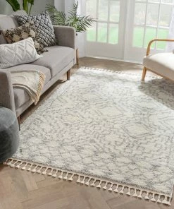 Well Woven Mirela Moroccan Diamond Shag Grey Rug