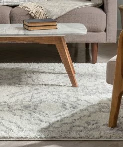 Well Woven Mirela Moroccan Diamond Shag Grey Rug